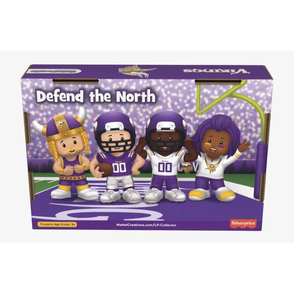 NEW Fisher-Price Little People Minnesota Vikings Four-Piece NFL Collector Set - Picture 3 of 3